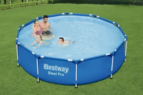 Pileta Estructural Redonda Bestway 56677 4678l Color Azul Piscina Steel Pro