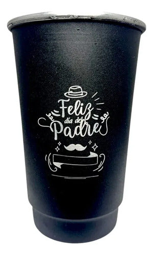 Vaso Alumínio Grabado Día Del Padre 6p Gris Oscuro