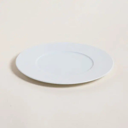 Plato Playo De Porcelana Mishka Douz, Redondo Y Blanco, De 29 Cm Liso