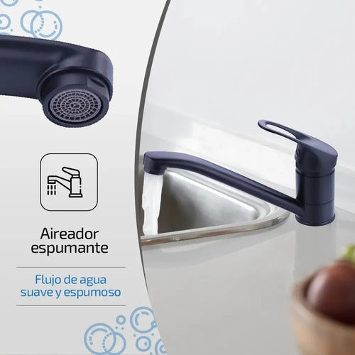 Femmto Cocina Grb03 Griferia Canilla Monocomando Color Negro