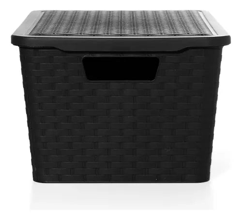 Caja Organizadora Símil Rattan Mediano P