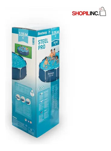 Pileta Estructural Redonda Bestway 56677 4678l Color Azul Piscina Steel Pro