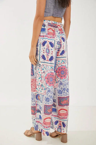 Palazzo Estampado Con Lazo Rimmel Beige Estampado M