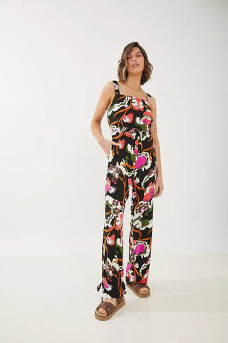 Mono Enterito Estampado Largo Mujer Corte Palazzo Rimmel