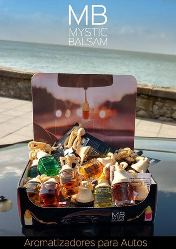 Perfume Aroma Para Auto Mb Mystic Balsam Colgante Madera Color Verde Fragancia Flores Blancas