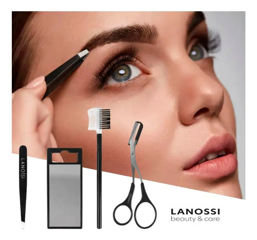 Kit de Cuidado para Cejas Lanossi Cepillo, Espejo y Pinza Negro · 17709 · foto 07