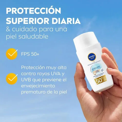 Protector Solar Nivea Ultra Light Daily Tono Claro Fps50+ 40