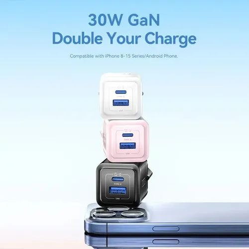 Cargador De Pared Carga Rapida Usb Y Usb-c 30w Vention Color Blanco