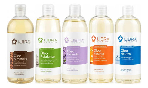 Kit de Óleos para Masajes Libra Cosmética x5 500 ml Fragancia Suave · 17136 · foto 01