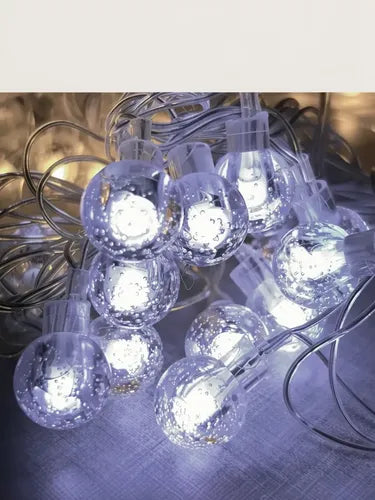 Guirnalda LED de Bolitas de Cristal 5m 28 Luces Blanca Fría IP65 · 15529 · foto 04