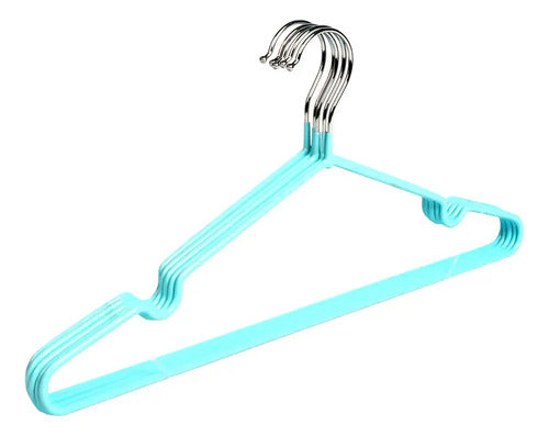 Perchas Antideslizantes De Metal Para Ropa Verde Agua