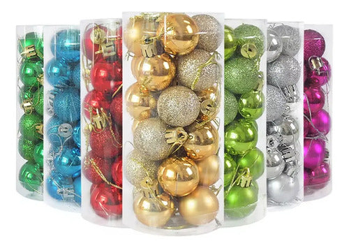 Bolas Navideñas 6cm 24p Fucsia