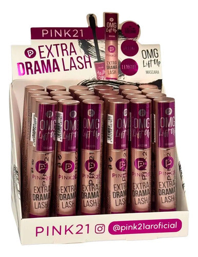 Mascara Pestañas Extra Drama Lash Pink21 Volume Definelenght Negro
