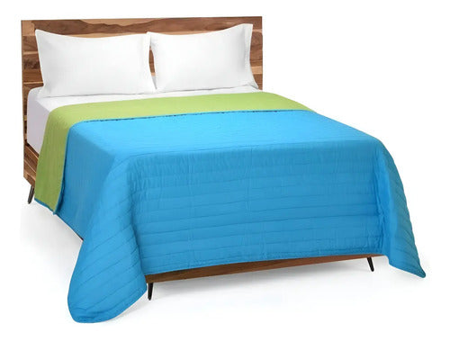 Cover Cubrecama Colors 2 1/2 Pz Estampado Liso Reversible Tu