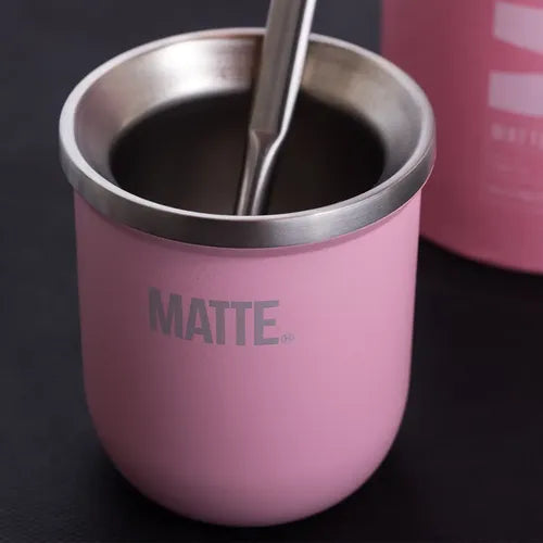Mate Steel Matte Rosa Liso