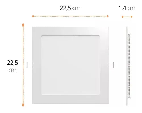 3 Plafones Led Cuadrados Embutir 18w Luz