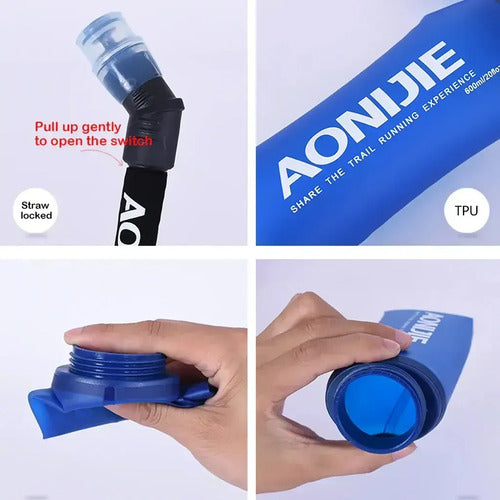 Botella de Agua Plegable Aonijie para Trail Running 350 ml Azul · 16969 · foto 06