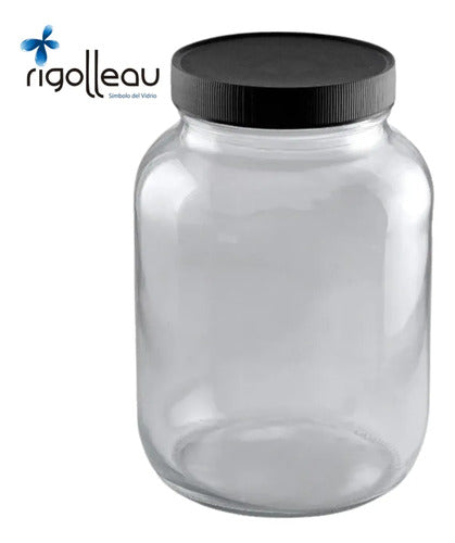 Frasco De Vidrio Gigante 3000 Cc Con Tapa Plastica X6