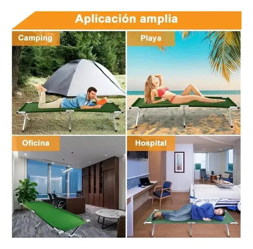 Catre Plegable de Camping Militar 190x62x42cm Verde · 16905 · foto 05