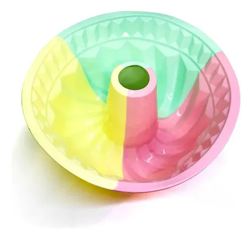 Molde De Silicona Antiadherente Para Repostería, Flanera Redonda De 20 Cm Multicolor