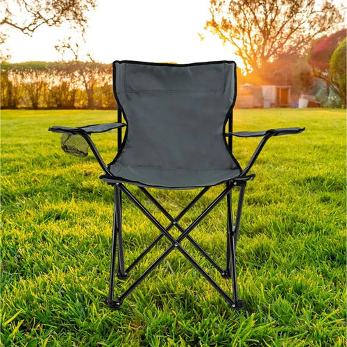 Silla de Director Plegable Reforzada para Camping y Playa Negro · 16987 · foto 02