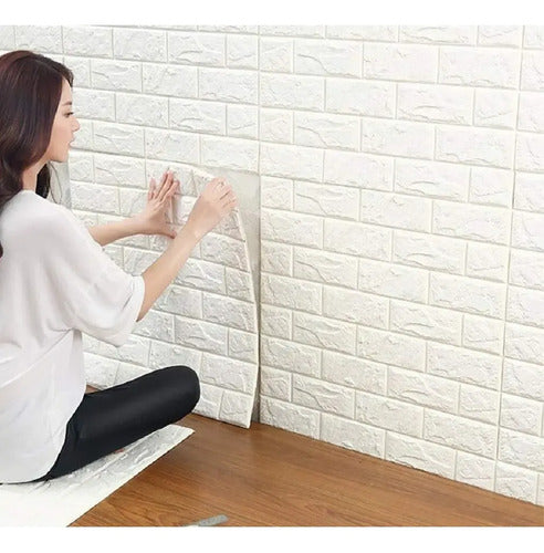 Placa Autoadhesiva 3d Decorativa Pared X5 Unidades - Sheshu Blanco · 18608 · foto 03