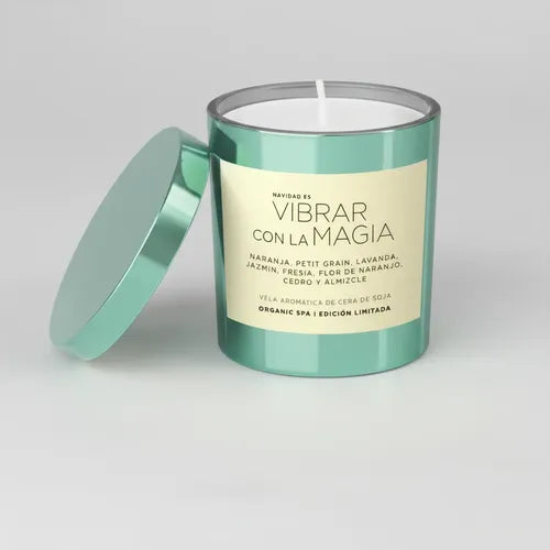 Vela Con Tapa Cera Organic Spa Flor De Naranjo Y Jazmin
