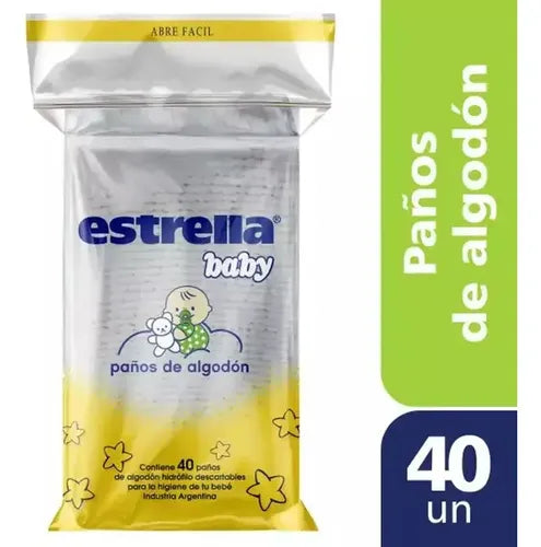Paños De Algodon Estrella Baby X 40 U