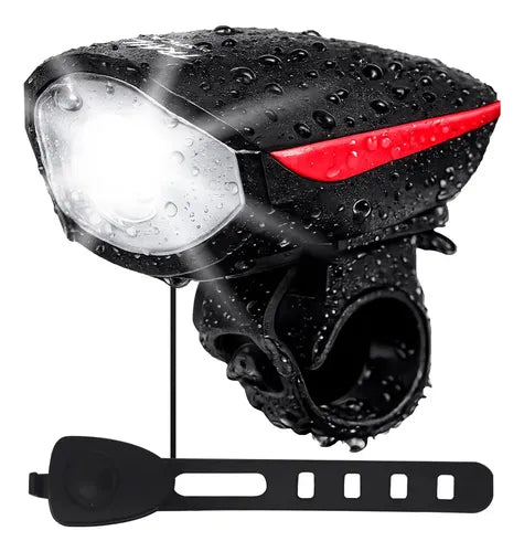 Linterna LED para Bicicleta Recargable con Bocina Negro · 16852 · foto 01