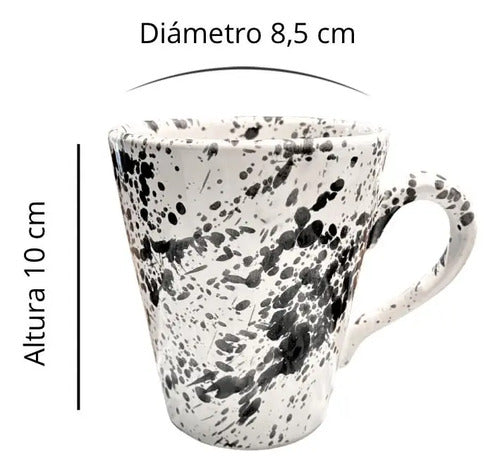 Taza Ceramica Mug Conica Diseño Artesanal Jarro Cafe Te