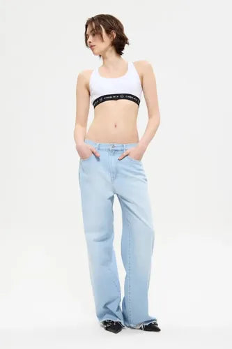 Jean Straight Destroyed Anchos Cher Mix Mujer Algodón