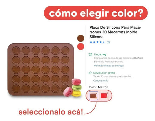Molde de Silicona para 30 Macarons Antiadherente Marrón · 16010 · foto 07