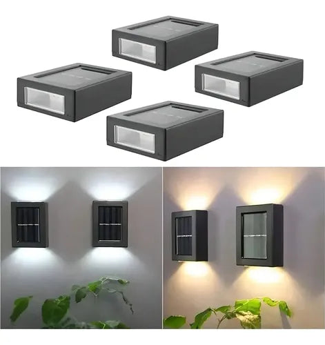 Aplique Led Solar 2p Frío Negro