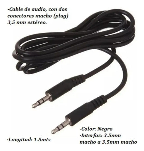 Cable Auxiliar Mini Plug 3.5 Mm Macho de Audio 1,5 Metros · 14894 · foto 05
