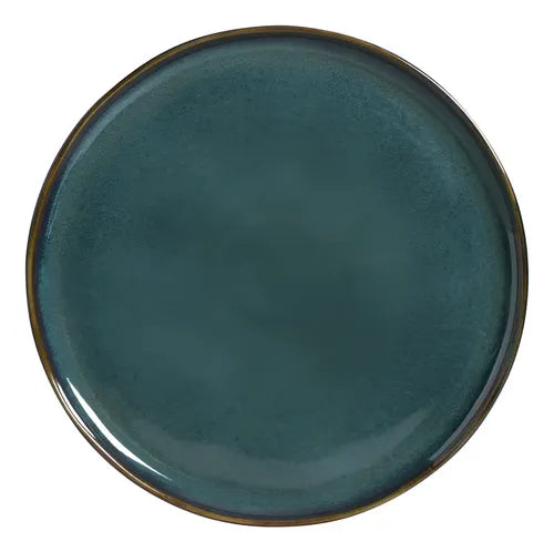 Platos Playos Cerámica Gres Veteado 27,5cm Oceano X1 U Lisa