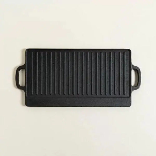 Plancha Fundicion Doble Uso 42,5x23,5 Cm Color Negro