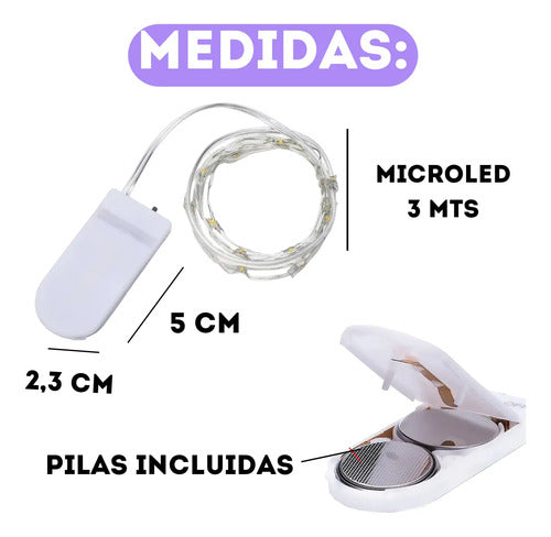 Combo Luces Microled Chata Luz Alambre X10 Unidades Deco