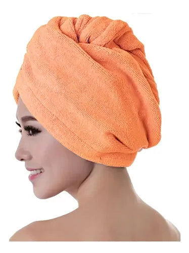 Turbante Toalla Hair Wrap Secado Rápido Microfibra Lila Lisa