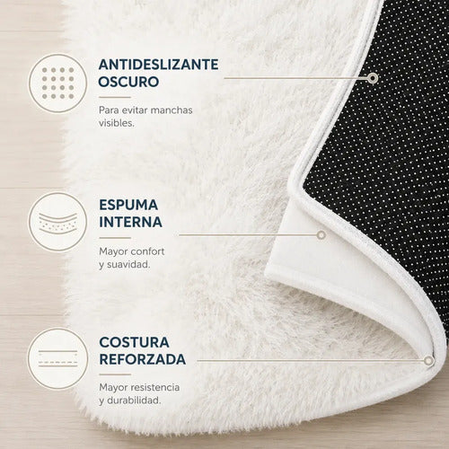 Alfombra Peluda Fimeli 100 x 60 cm para Pie o Costado de Cama Bordó · 16098 · foto 07