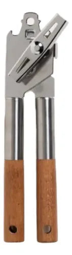 Abrelatas De Acero Inoxidable Y Madera Acacia Color Plateado