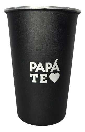 Vaso Alumínio Grabado Día Del Padre 6p Negro