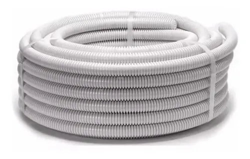 Caño Corrugado Blanco Pvc 7/8 22mm 25mts Tecnocom Modelo Clv2225
