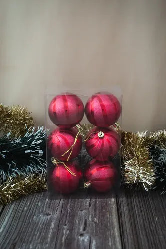 Set De Globos Bolas Navideños Arbol X6 Unidades De 6 Cm