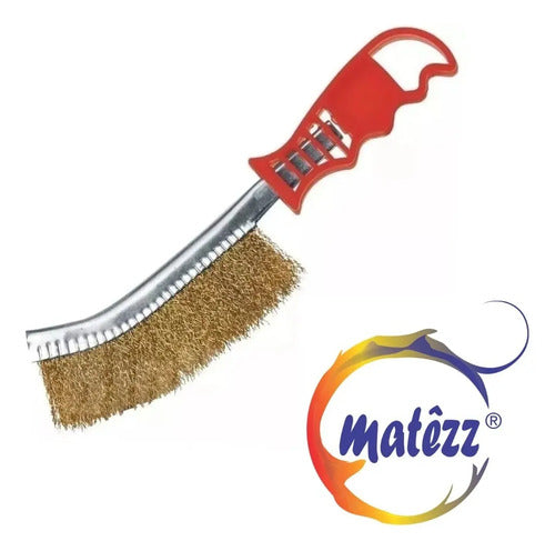 Cepillo Matêzz Acero Curvo Alambre Bronceado 23 Cm Cerdas 4 Cm Detailing