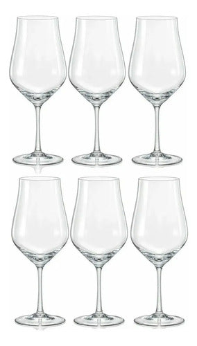 Copas Vino Cristal De Bohemia Copón Tulipa 450ml Set X 6 Cristalino