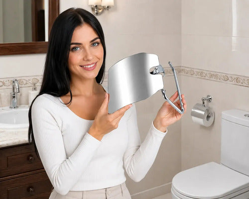 Portarrollo D'accord Metal Pared Con Tapa Color Cromo Modelo