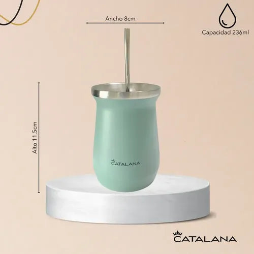 Kit Catalana Termo 1L con Mate Doble Acero Inoxidable 20 Horas Verde · 15992 · foto 08