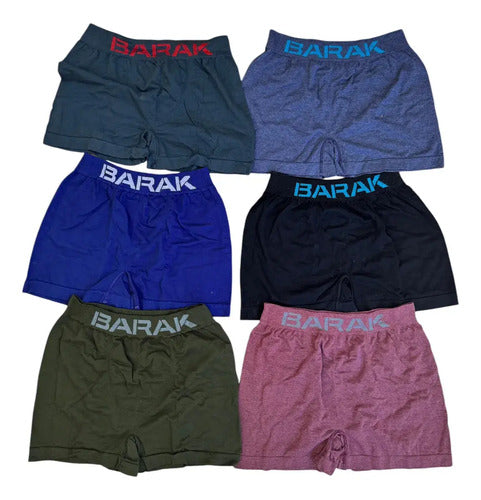 Pack Media Docena 6 Boxer Barak Liso Sin Costura Algodón Xl