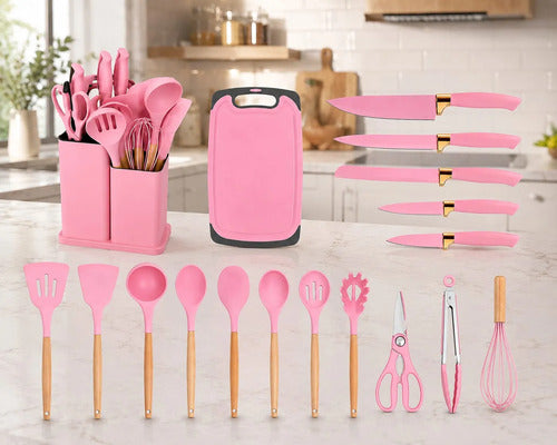 Set Juego De Utensilios Cocina Silicona X19 Piez Mango Mader