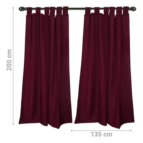 Cortina Ragazza Lisa 2 M X 1.35 Para Interiores Bordó
